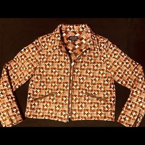 Crop top Pendleton jacket modern warm colors geometric print